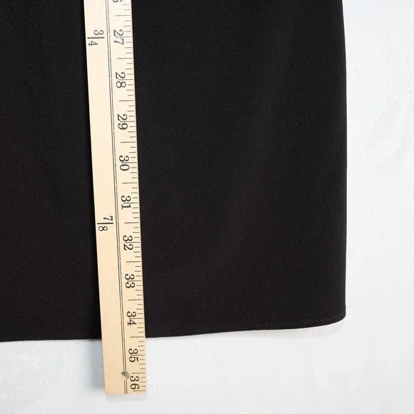 Halston Womens Black Halter Satin Trim Mini Cocktail Dress Front Key Hole Size 8 - Picture 6 of 13